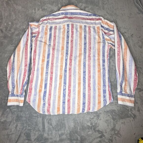 Luchiano Visconti Sz XL Men's Multi-Color Abstract Cotton Long Sleeve Shirt NICE - Picture 9 of 16